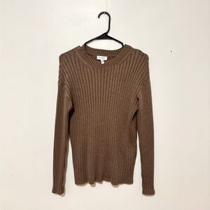 Jessica Simpson Brown Ribbed Long Sleeve Top